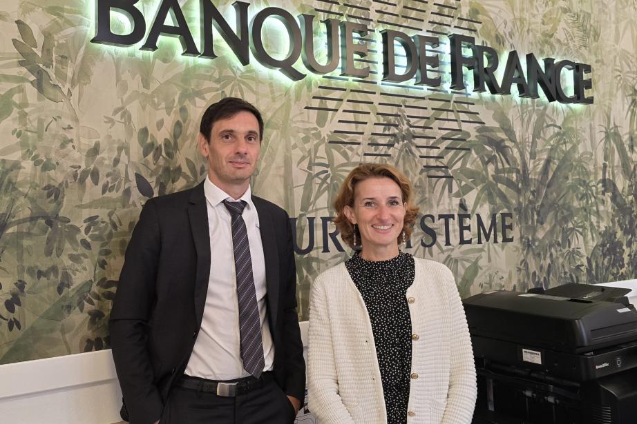 De gauche à droite : Vincent Foussal, responsable du service études économiques et Christine Bardinet, directrice régional de la Banque de France Occitanie. (Photo : Dorian Alinaghi - Entreprises Occitanie)