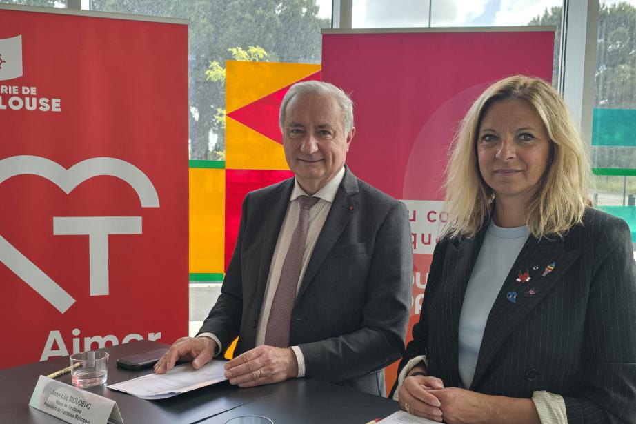 Jean-Luc Moudenc, maire de Toulouse et président de Toulouse Métropole et Isabelle Ferrer, adjointe au maire en charge de l’emploi et de l'insertion. (Photo Dorian Alinaghi Entreprises Occitanie)