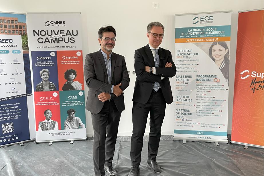 Alain David, directeur OMNES Toulouse et José Milano, président exécutif du groupe Omnes Education. (Photo OMNES Education)