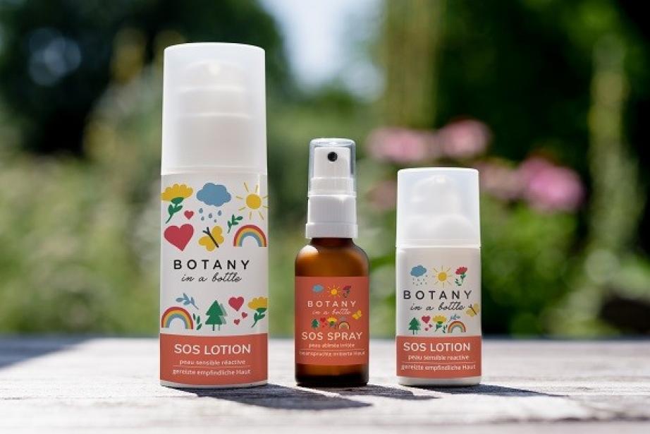 La marque toulousaine propose par exemple le SOS Botany Spray (au milieu) recommandé pour les piqûres d’insectes, d’ortie, les éraflures, coupures et petites plaies superficielles... (Photo : Botany in a bottle)