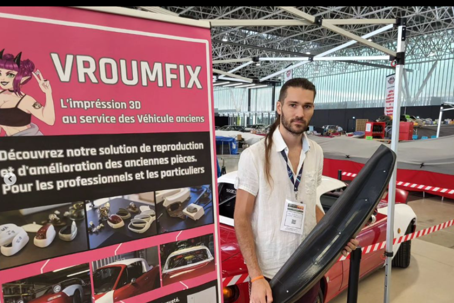 Antoine Rogliano, le dirigeant de Vroumfix, qui utilise l'impression 3D pour créer des pièces auto. (Photo : Anthony Assémat - Entreprises Occitanie)